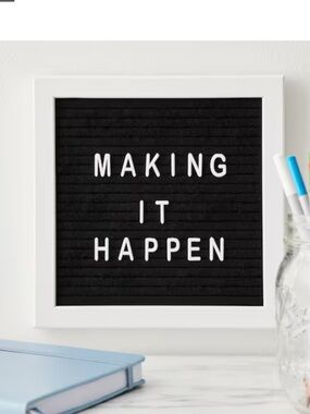 Michael’s felt Black Letter Board with White Frame Blank Changeable Sign